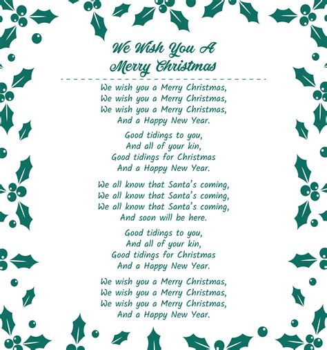 Christmas Caroling Lyrics Printable